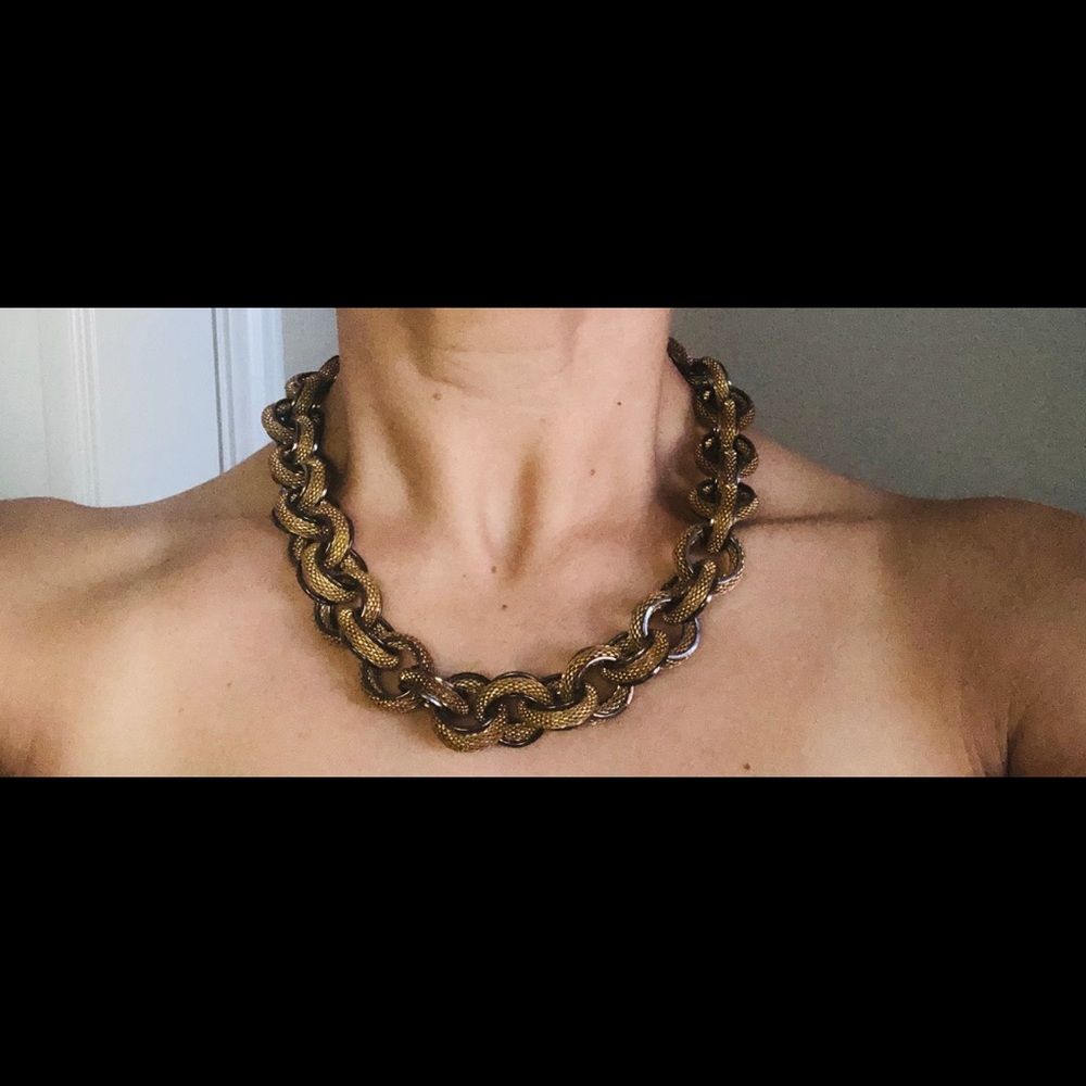 Golden and black chain necklace